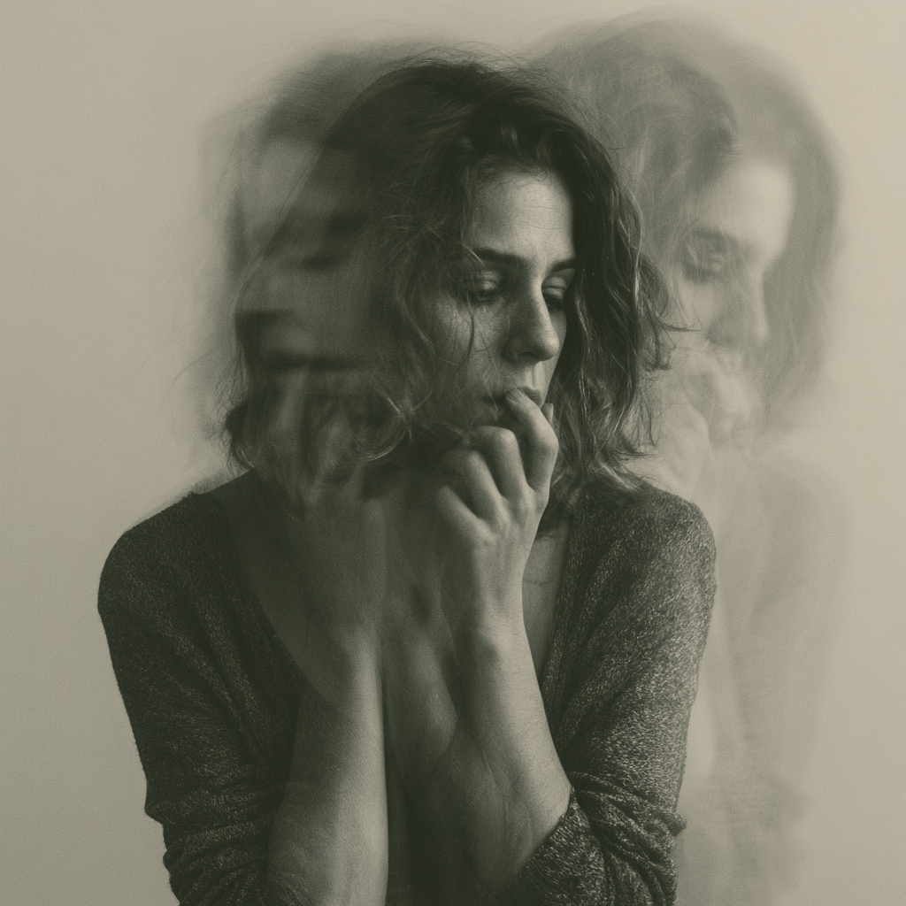 Person experiencing symptoms of mood disorders, including emotional distress, persistent sadness, and shifting emotions, illustrating the impact of mood disorders on mental health and daily life.