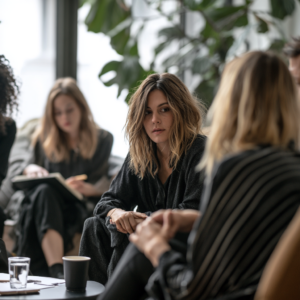 Women’s therapy group illustrating the differences between women’s therapy vs individual therapy for mental health support, connection, and personal growth.